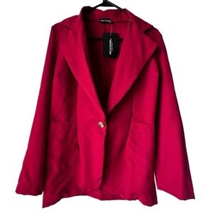 Women’s Blazer Little Thing Oversized Breasted light fabric fresh Red size 4.
